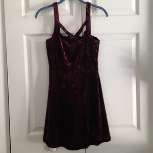 Plum velvet dress